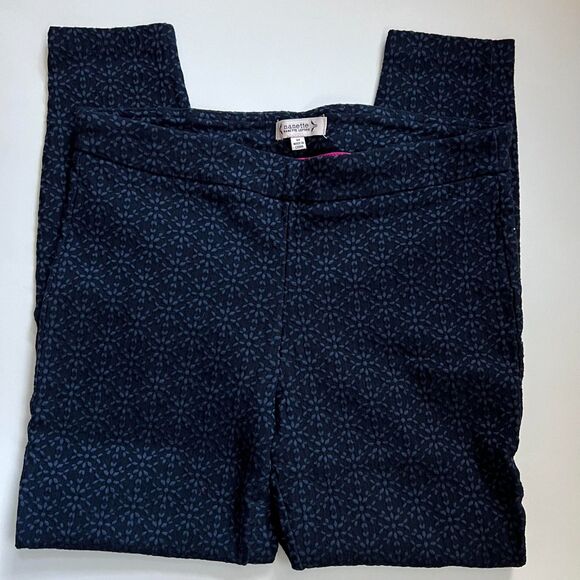 Nanette Lepore Blue Flower Pattern Mid-Rise Skinny Ankle Leggings Pants M NWOT - Picture 1 of 3